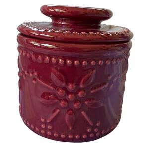 Temp-tations Butter Keeper Crock Old World Ceramic Stoneware